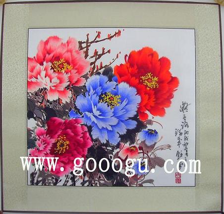 牡丹富貴蘇繡，蘇州刺繡牡丹畫，鎮(zhèn)湖蘇繡廠
