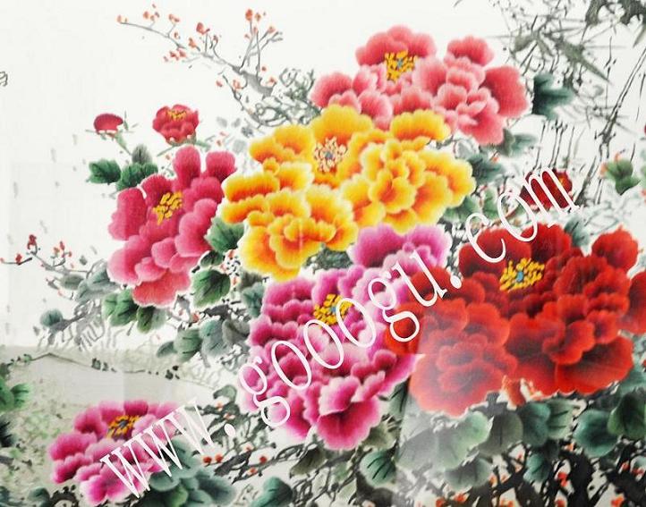 精品牡丹花、繡工精細(xì)