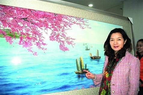蘇繡，春早江南，蘇繡大師，蘇繡人民大會(huì)堂壁畫