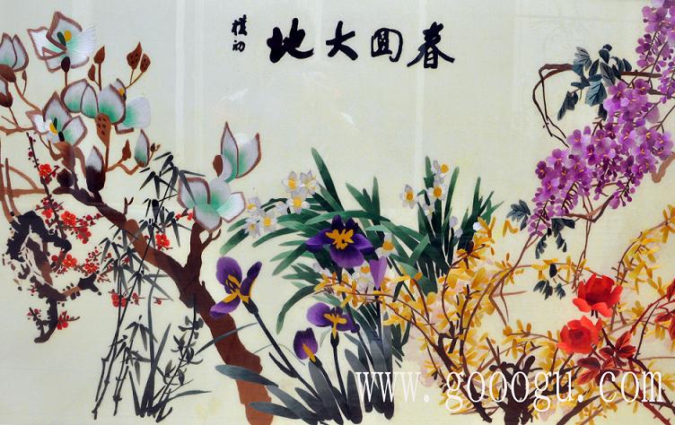 春回大地、萬(wàn)物復(fù)蘇精品刺繡壁畫(huà)！