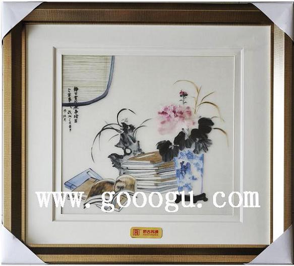 蘇繡靜物畫(huà)，手工刺繡線條靜物畫(huà)，高檔蘇繡畫(huà)